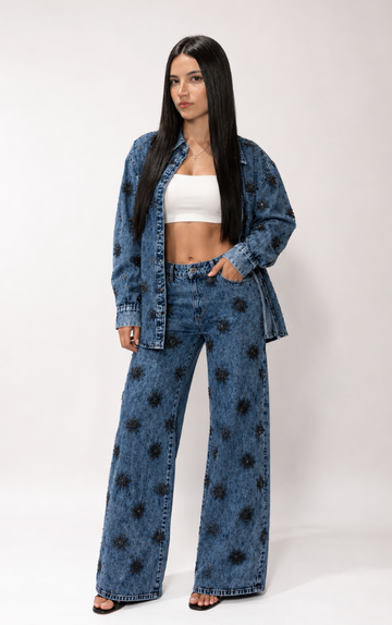 Conjunto Jeans Camisa e Calça - Cloe